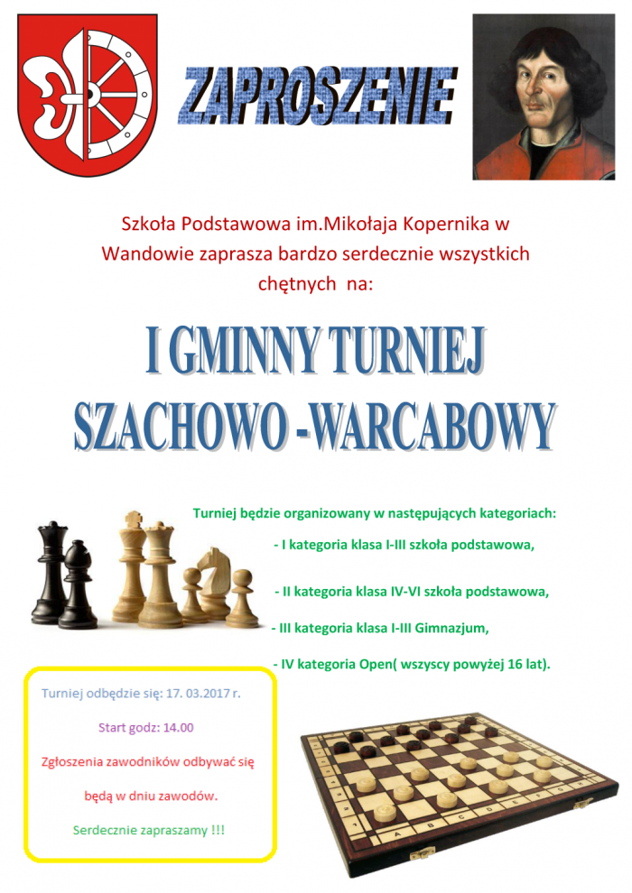 plakat turnieju szachowo-warcabowego m