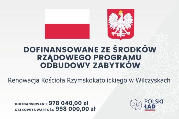 Miniaturka artykułu Dofinansowanie na renowację Kościoła w Wilczyskach