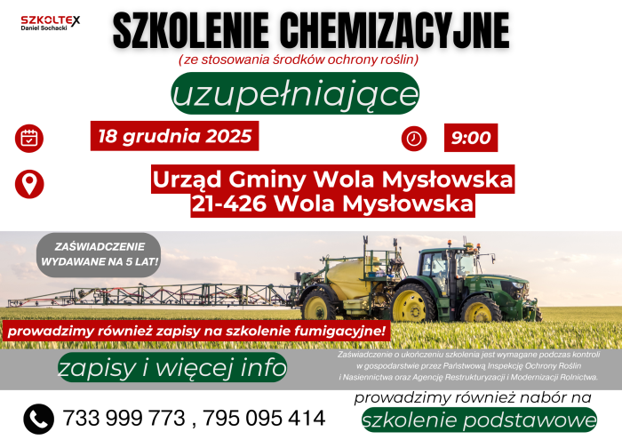 Miniaturka artykułu Szkolenie chemizacyjne